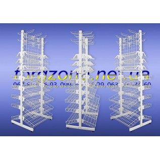 Стелаж із кошиками двосторонній прикасовий на 60см
